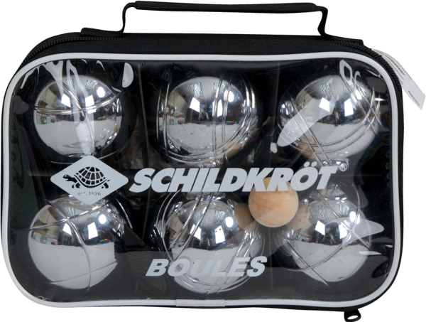 SCHILDKRÖT Boccia BOULE/BOCCIA Set, 2x3 Stahlkugeln+Zielkugel in Tragetasche